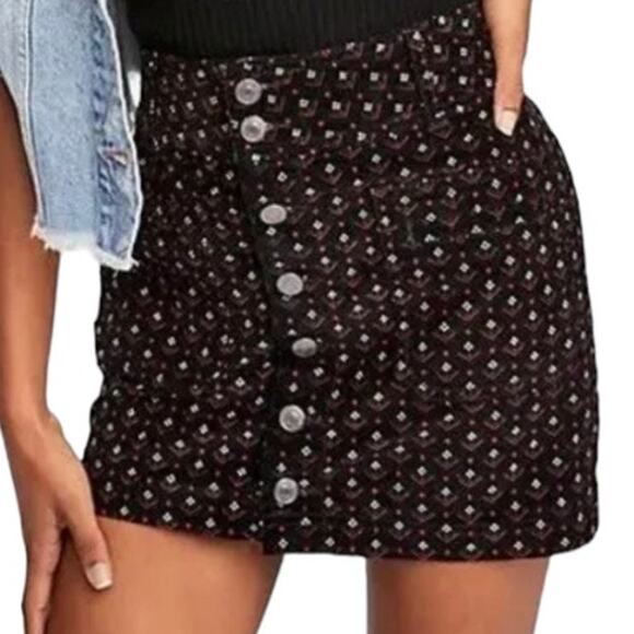 Free People We the Free Joanie 29 corduroy button front skirt medium SK 4638 - Picture 1 of 8